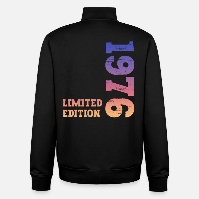 Millésime 1976 - Sweat zippé unisexe en coton bio Stanley/Stella - noir