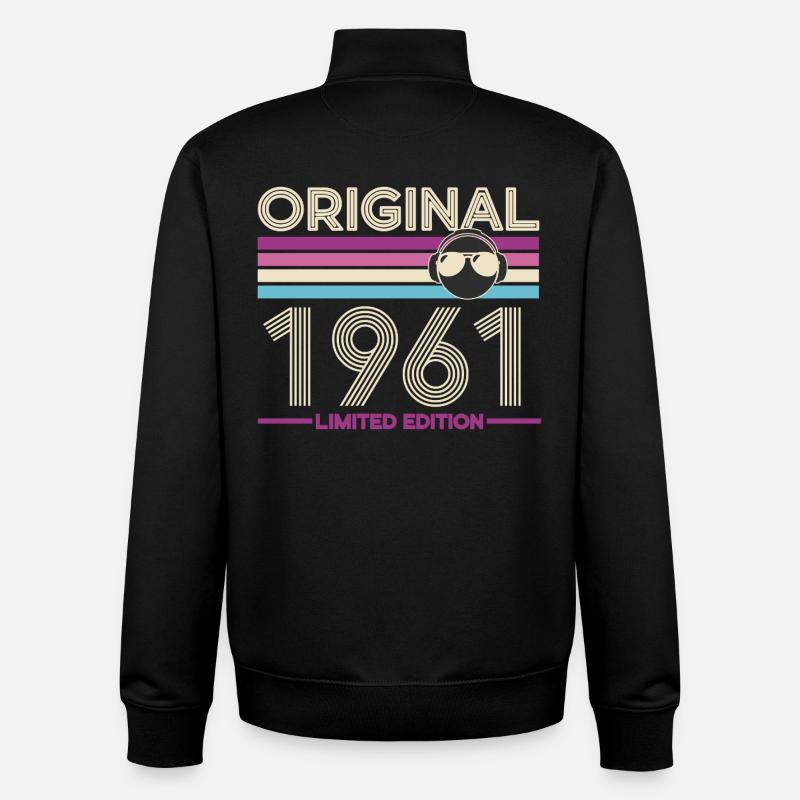 Original 1961 Édition Retro - Sweat zippé unisexe en coton bio Stanley/Stella - noir