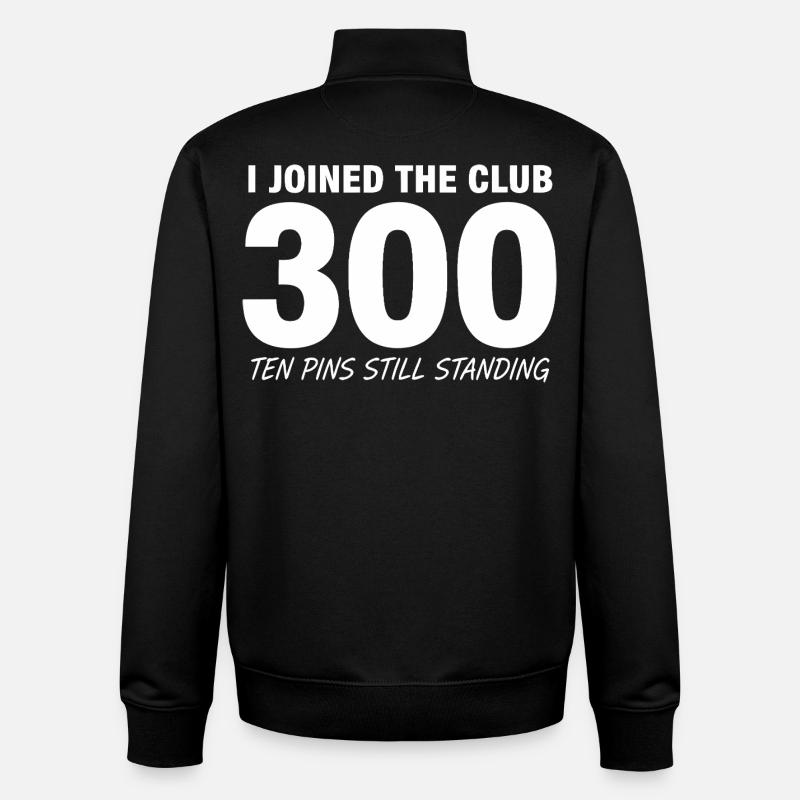 Bowling Saying Funny 300 - Unisex Organic Zip Sweatshirt by Stanley/Stella - black