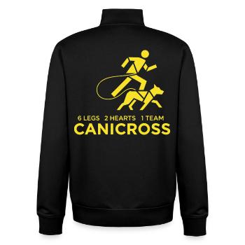 Canicross Laufen mit Hund - Unisex Organic Zip Sweatshirt von Stanley/Stella - Schwarz - Hinten - AI Model Male 185 light (185cm)
