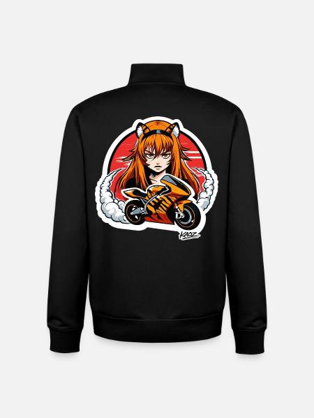 Tiger Rider Motorradmädchen - Unisex Organic Zip Sweatshirt von Stanley/Stella - Schwarz