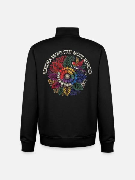 Menschenrechte statt rechte Menschen - Unisex Organic Zip Sweatshirt von Stanley/Stella - Schwarz