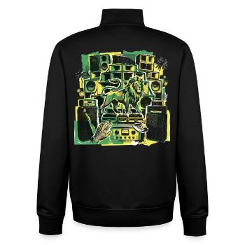 Système de sonorisation Roots Dub Reggae - Sweat zippé unisexe en coton bio Stanley/Stella - noir - Dos - AI Model Male 185 light (185cm)