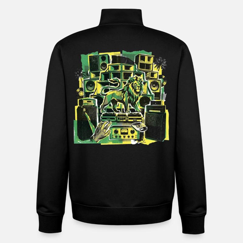 Roots Dub Reggae Soundsystem - Unisex Organic Zip Sweatshirt by Stanley/Stella - black