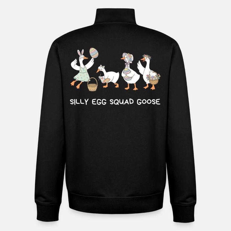 Silly Egg Squad Goose Easter - Unisex Organic Zip Sweatshirt by Stanley/Stella - black