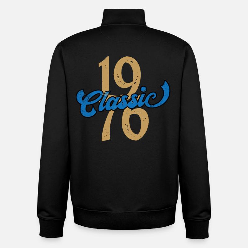 Millésime 1976 - Sweat zippé unisexe en coton bio Stanley/Stella - noir