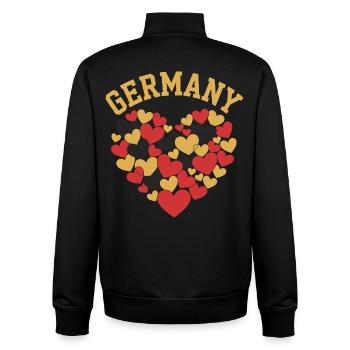 Germany Colors Heart Motif - Unisex Organic Zip Sweatshirt by Stanley/Stella - black - Back - AI Model Male 185 light (185cm)