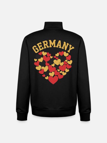 Deutschlandfarben Herzmotiv - Unisex Organic Zip Sweatshirt von Stanley/Stella - Schwarz