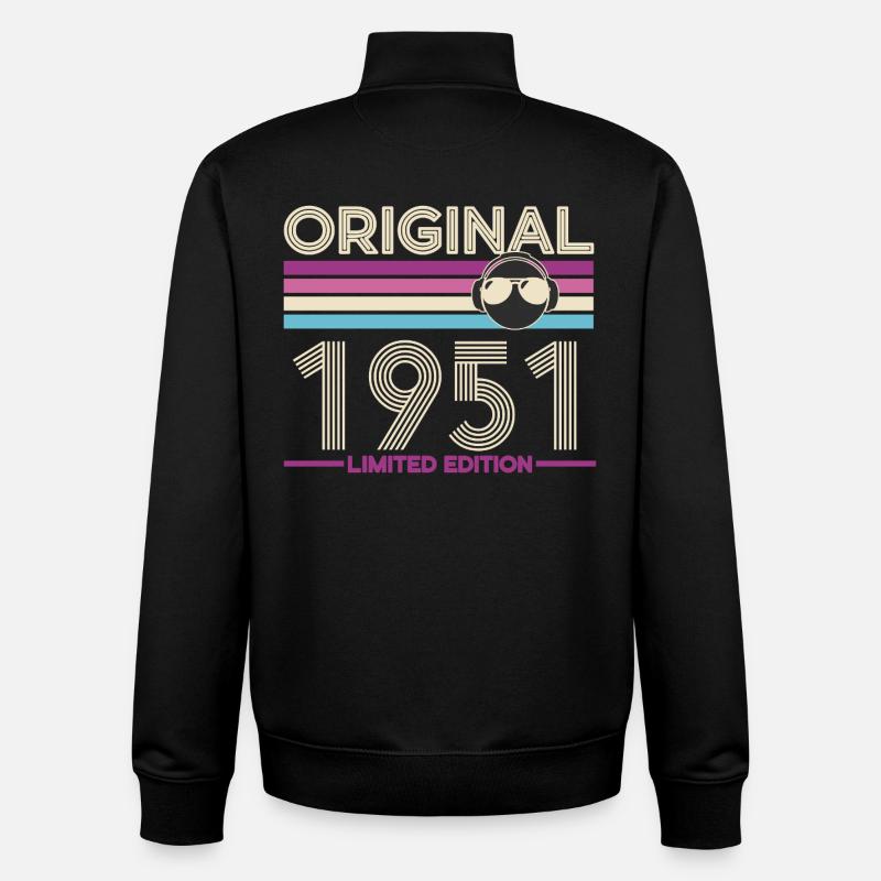 Original 1951 édition limitée - Sweat zippé unisexe en coton bio Stanley/Stella - noir