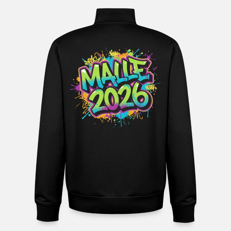 Malle 2026 Graffiti Mallorca - Unisex Organic Zip Sweatshirt von Stanley/Stella - Schwarz