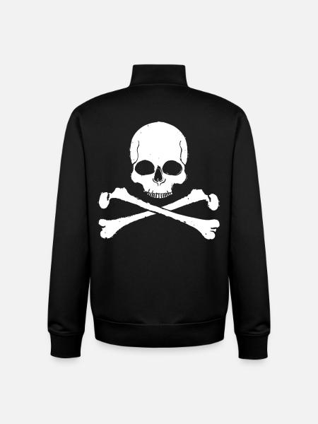 Skull Cross Pattern Skull - Unisex Organic Zip Sweatshirt by Stanley/Stella - black