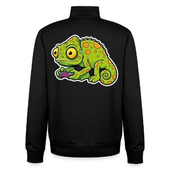 Chameleon Gamer Controller Videospiel-Maskottchen - Unisex Organic Zip Sweatshirt von Stanley/Stella - Schwarz - Hinten - AI Model Male 185 light (185cm)