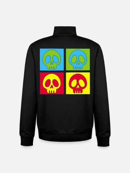 Skulls and four-colour printing - Unisex Organic Zip Sweatshirt by Stanley/Stella - black