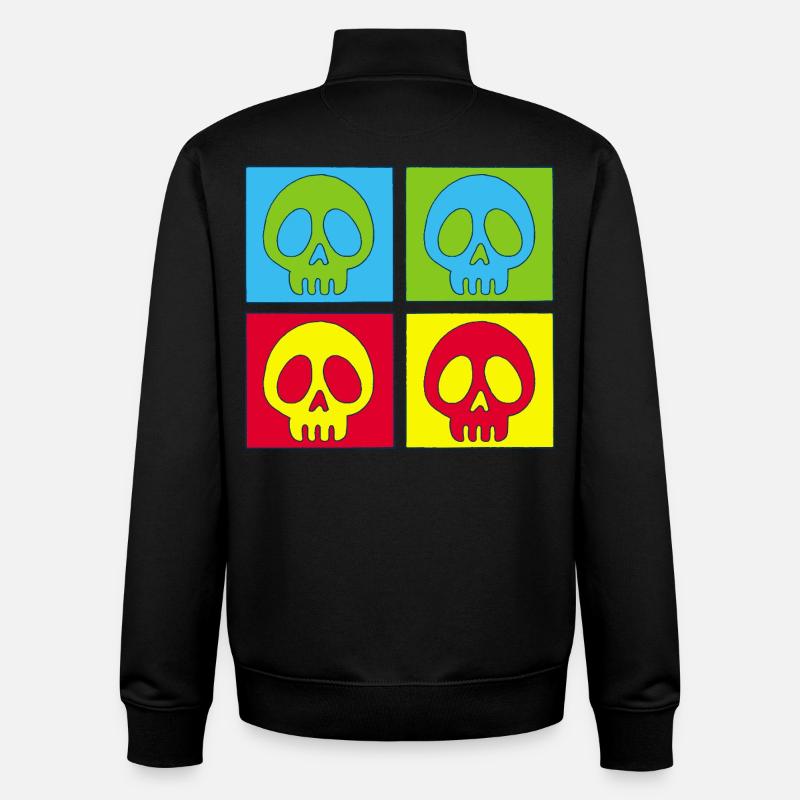 Skulls and four-colour printing - Unisex Organic Zip Sweatshirt by Stanley/Stella - black