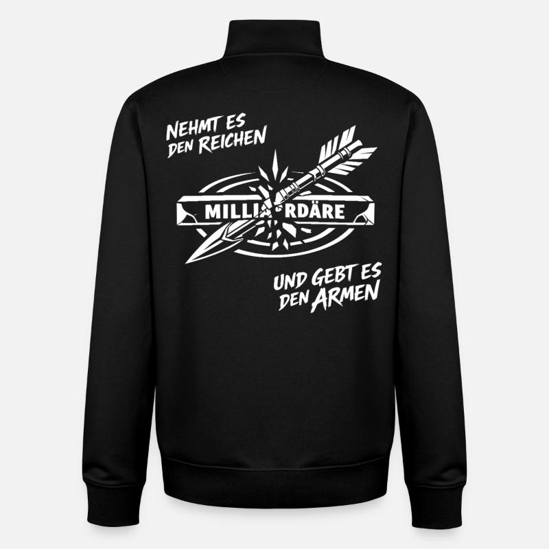 Nehmt Es Den Reichen - Unisex Organic Zip Sweatshirt von Stanley/Stella - Schwarz