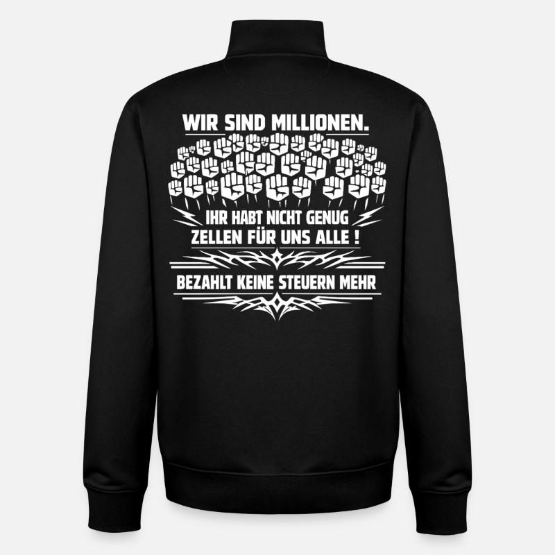 Wir Sind Millionen - Unisex Organic Zip Sweatshirt von Stanley/Stella - Schwarz