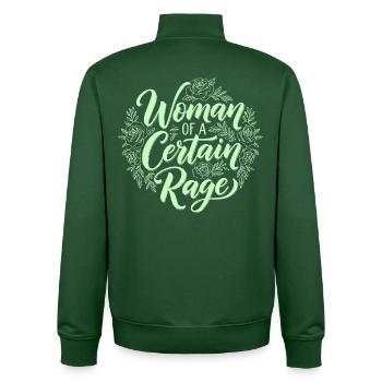 Slogan féministe : Chemise pour femmes fortes - Sweat zippé unisexe en coton bio Stanley/Stella - vert bouteille - Dos - AI Model Male 185 dark (185cm)
