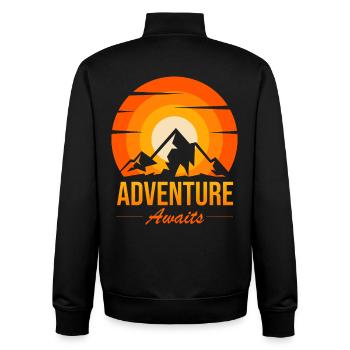 Adventure Awaits Peak Sunset - Unisex Organic Zip Sweatshirt by Stanley/Stella - black - Back - AI Model Male 185 light (185cm)