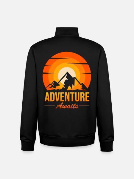 Adventure Awaits Peak Sunset - Unisex Organic Zip Sweatshirt by Stanley/Stella - black