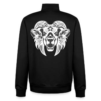 Animal Head – Mythical Animal, Animal, Lion, Goat, Ram, Buck - Unisex Organic Zip Sweatshirt by Stanley/Stella - black - Back - AI Model Male 185 light (185cm)