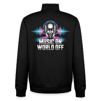 Musik Lover T-Shirt – Music On World Off - Sweat zippé unisexe en coton bio Stanley/Stella - noir - Dos - AI Model Male 185 light (185cm)