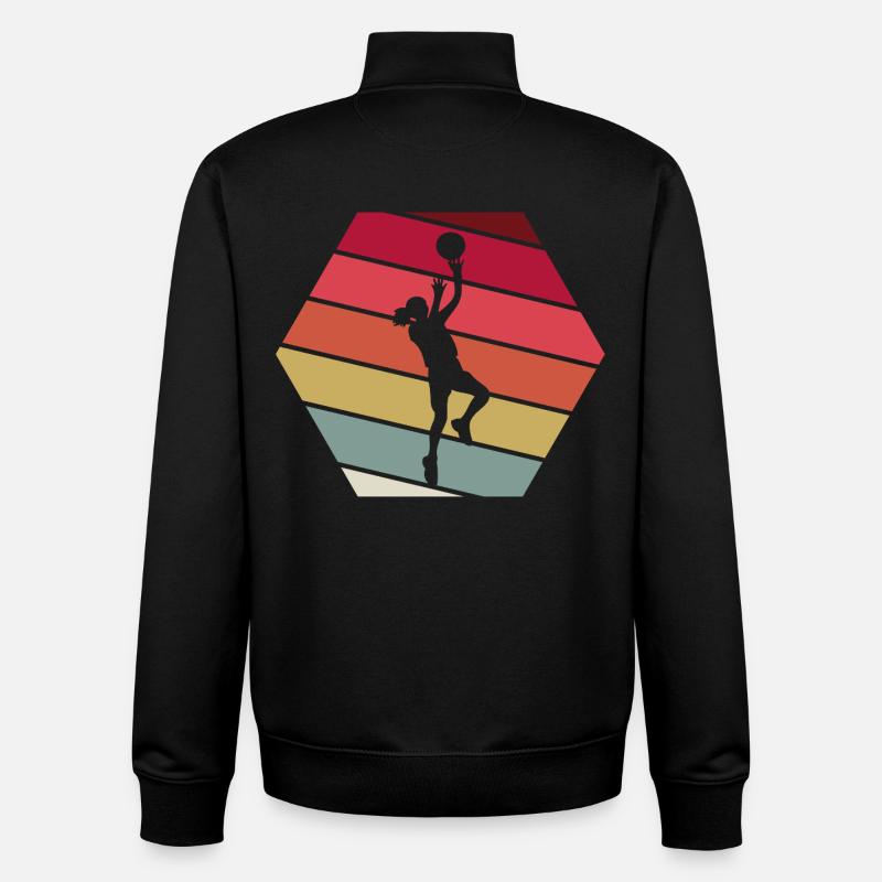 Basketteur - Sweat zippé unisexe en coton bio Stanley/Stella - noir