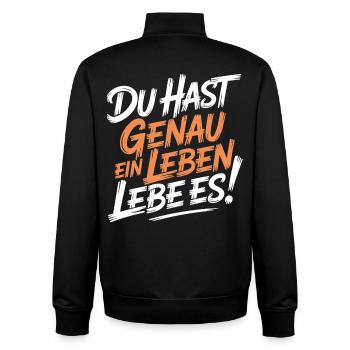 Du hast genau ein Leben - Unisex Organic Zip Sweatshirt von Stanley/Stella - Schwarz - Hinten - AI Model Male 185 light (185cm)