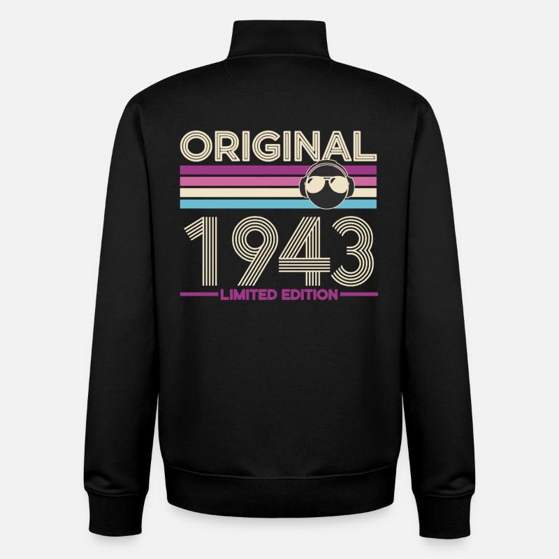 Original 1943 Edition Retro - Sweat zippé unisexe en coton bio Stanley/Stella - noir