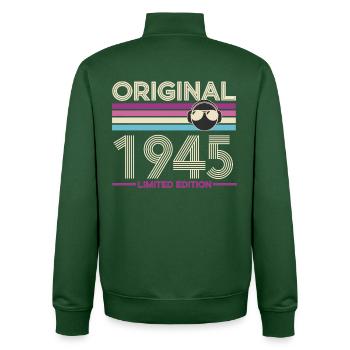 Original 1945 Limited Edition - Unisex Organic Zip Sweatshirt by Stanley/Stella - bottle green - Back - AI Model Male 185 dark (185cm)