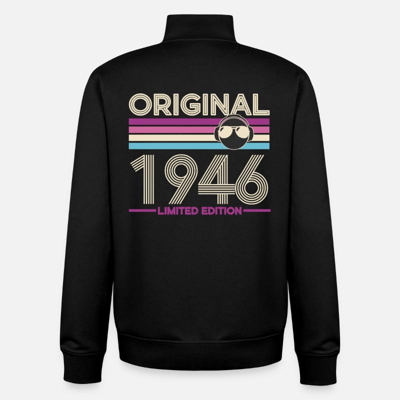 Original 1946 Édition Limitée - Sweat zippé unisexe en coton bio Stanley/Stella - noir