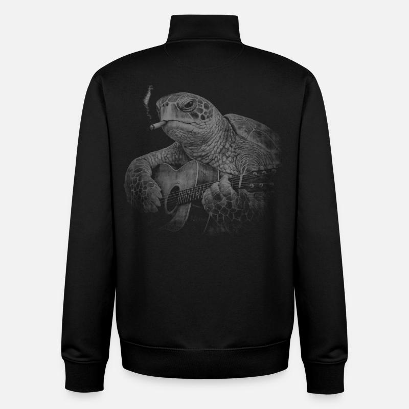 Turtle Night Guitar - Unisex Organic Zip Sweatshirt von Stanley/Stella - Schwarz