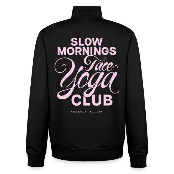 Slow Mornings Face Yoga Club - Unisex Organic Zip Sweatshirt by Stanley/Stella - black - Back - AI Model Male 185 light (185cm)