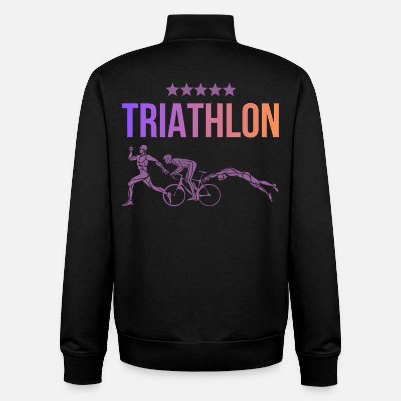 Triathlon - Sweat zippé unisexe en coton bio Stanley/Stella - noir