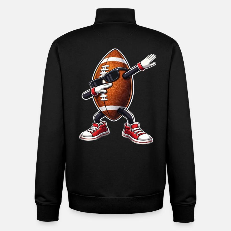 Dabping du football américain - Sweat zippé unisexe en coton bio Stanley/Stella - noir