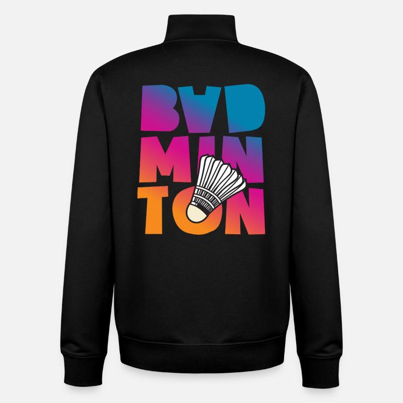 Badminton - Sweat zippé unisexe en coton bio Stanley/Stella - noir