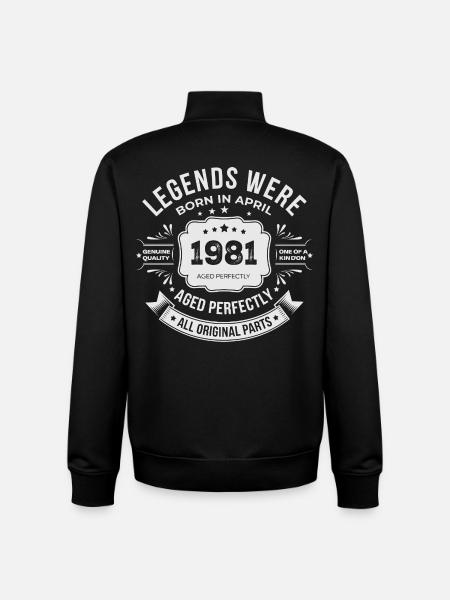 April 1981 Birthday Gift - Unisex Organic Zip Sweatshirt by Stanley/Stella - black