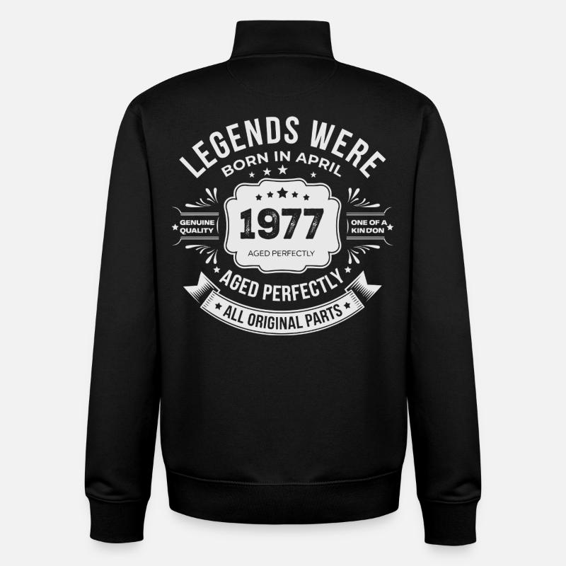April 1977 Birthday Gift - Unisex Organic Zip Sweatshirt by Stanley/Stella - black