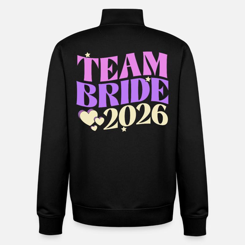 Équipe Mariée 2026 - Sweat zippé unisexe en coton bio Stanley/Stella - noir