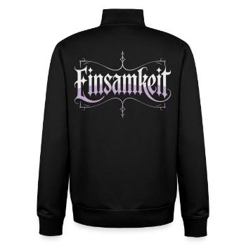Gothic Lettering T-Shirt – Solitude Dark Style - Unisex Organic Zip Sweatshirt by Stanley/Stella - black - Back - AI Model Male 185 light (185cm)