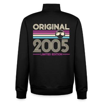 Originale limitierte Ausgabe 2005 - Unisex Organic Zip Sweatshirt von Stanley/Stella - Schwarz - Hinten - AI Model Male 185 light (185cm)
