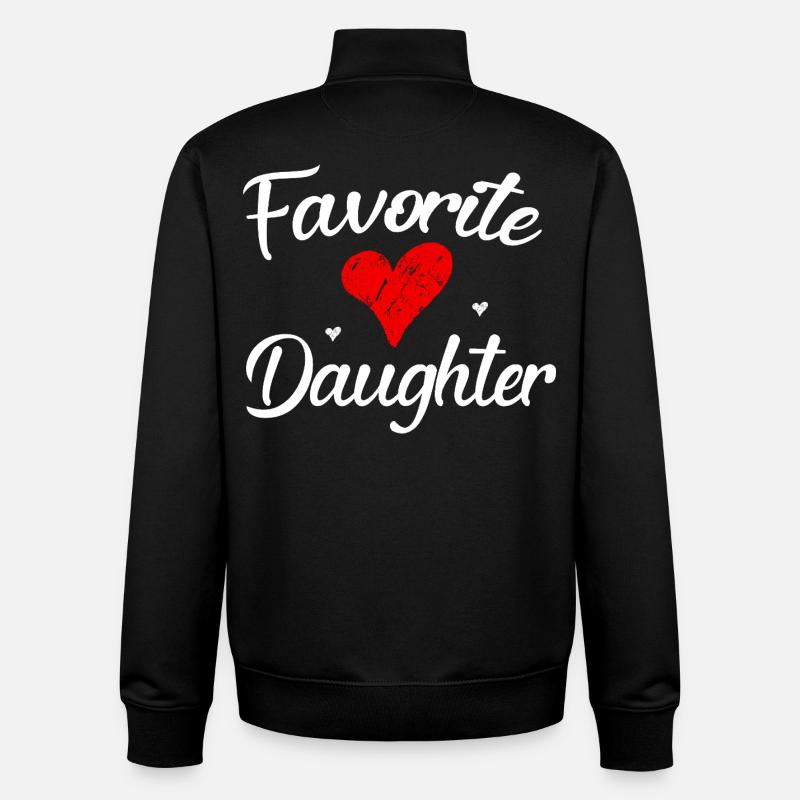 fille préférée - Sweat zippé unisexe en coton bio Stanley/Stella - noir