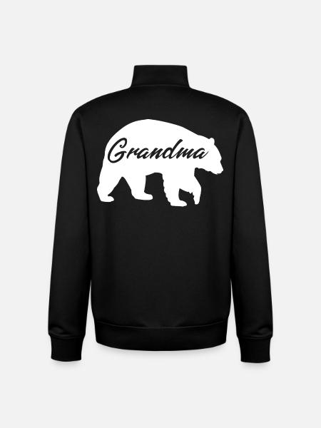 Grandma Bear süßes Geschenkhemd - Unisex Organic Zip Sweatshirt von Stanley/Stella - Schwarz