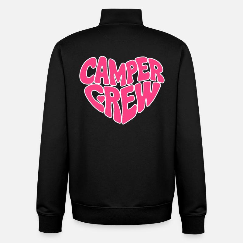 Camper Crew Heart Pink Bubbel - Unisex Organic Zip Sweatshirt by Stanley/Stella - black