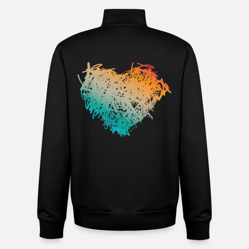 Cœur - Sweat zippé unisexe en coton bio Stanley/Stella - noir