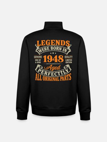 Legends 1948: Perfect Age, Original - Unisex Organic Zip Sweatshirt by Stanley/Stella - black