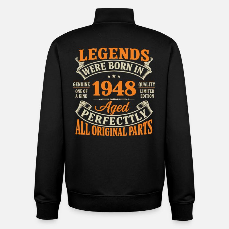Legends 1948: Perfect Age, Original - Unisex Organic Zip Sweatshirt von Stanley/Stella - Schwarz