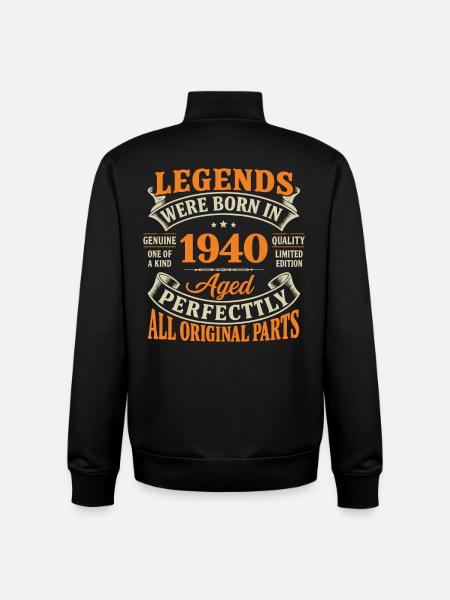 Legends 1940 Aged Perfect - Unisex Organic Zip Sweatshirt by Stanley/Stella - black