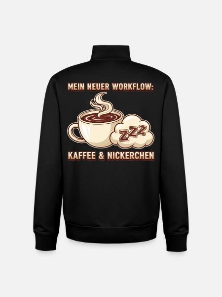 Kaffee Nickerchen Workflow - Unisex Organic Zip Sweatshirt von Stanley/Stella - Schwarz