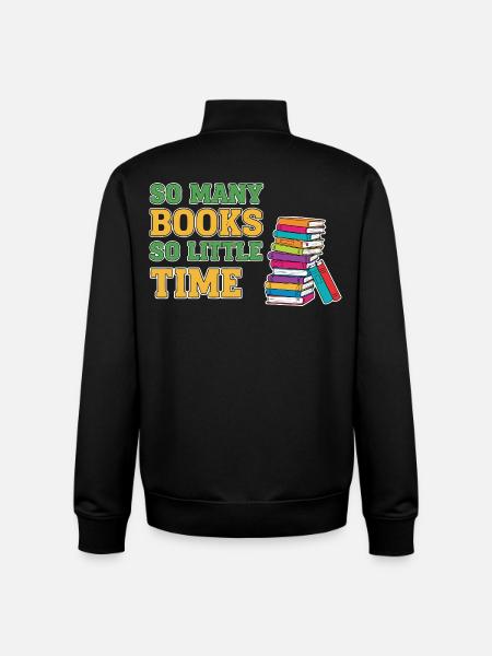 Bookworm Reading Book - Unisex Organic Zip Sweatshirt by Stanley/Stella - black