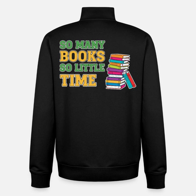Bookworm Reading Book - Unisex Organic Zip Sweatshirt by Stanley/Stella - black